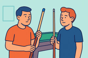 Snookerkepin erot poolikeppiin – paksuus ja kärki
